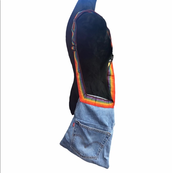 Handmade re-purposed Levi’s LGBTQ denim shoulderbag - Picture 7 of 10
